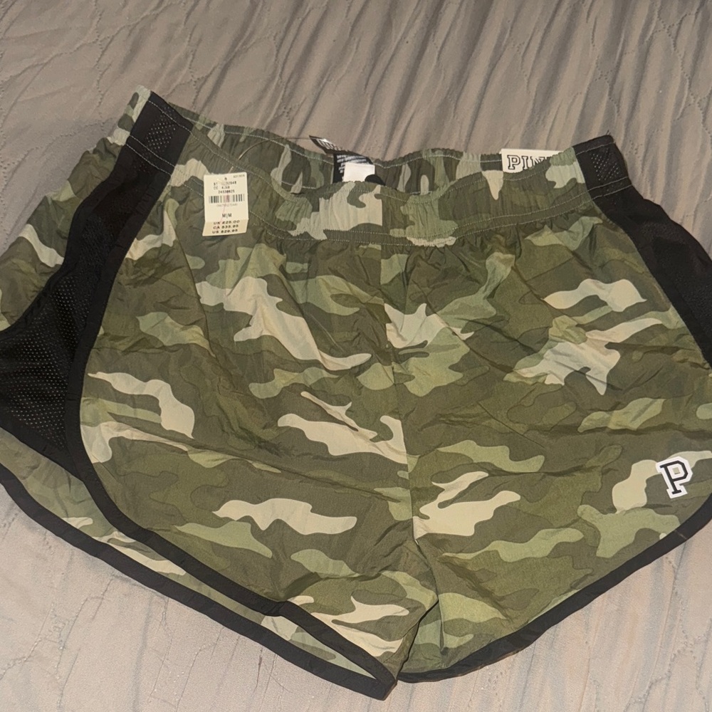 PINK Victoria's Secret Green Camouflage Athletic Shorts